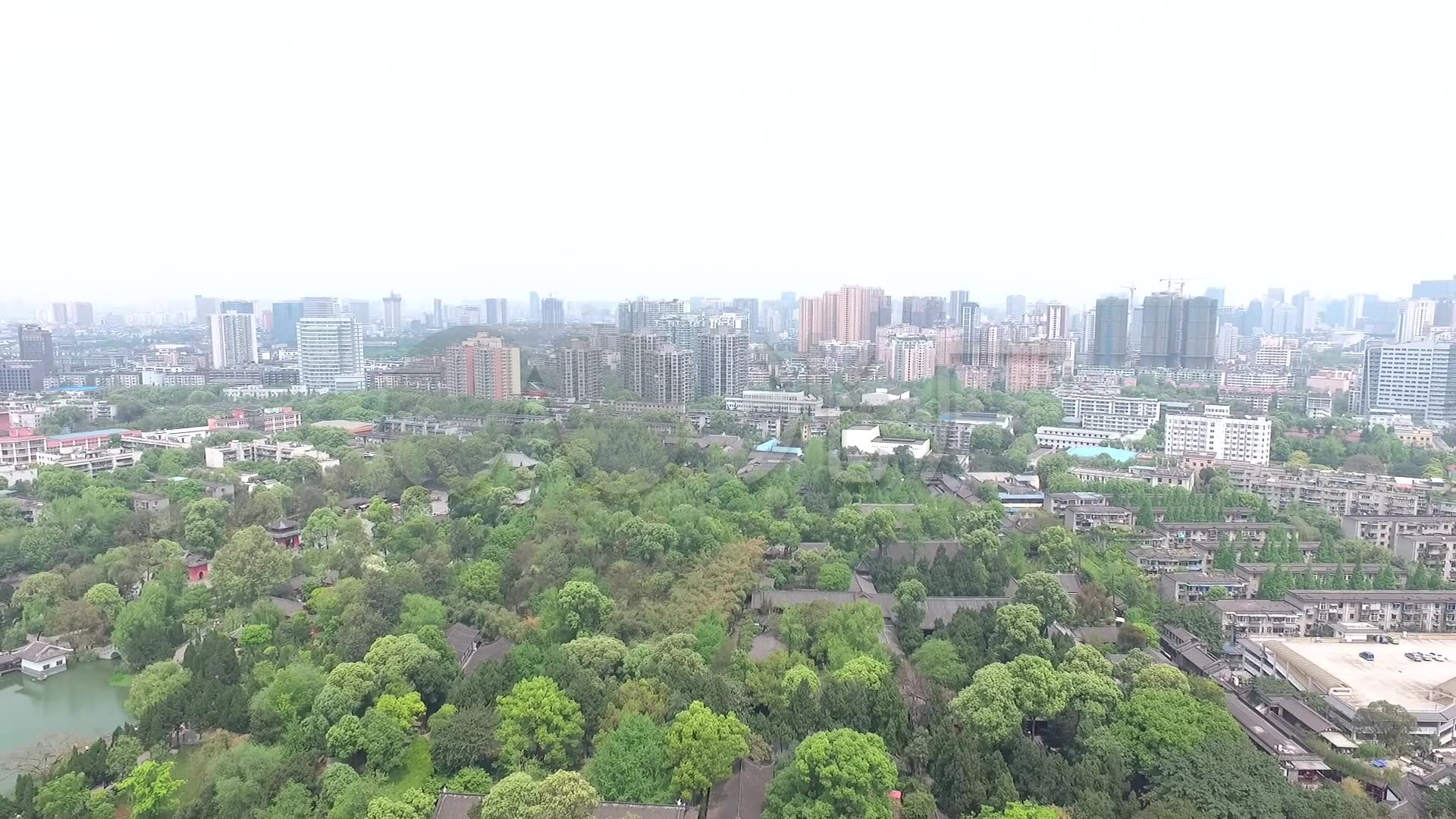 成都锦里航拍城市街景楼房街道四川_1920x1080_高清视频素材下载(编号