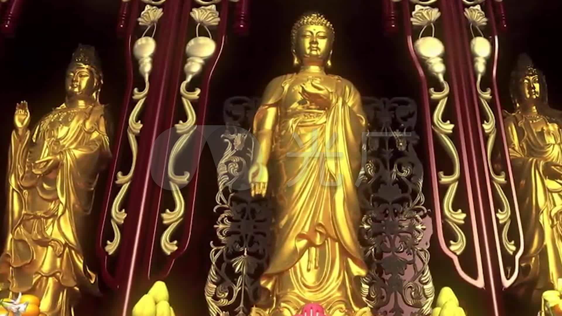 大气金佛金色佛像视频素材_1920x1080_高清视频素材