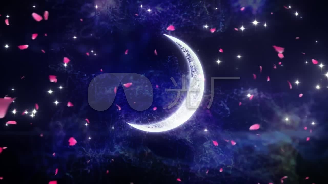 月亮代表我的心邓丽君配乐成品星空舞台背景_1280x720_高清视频素材