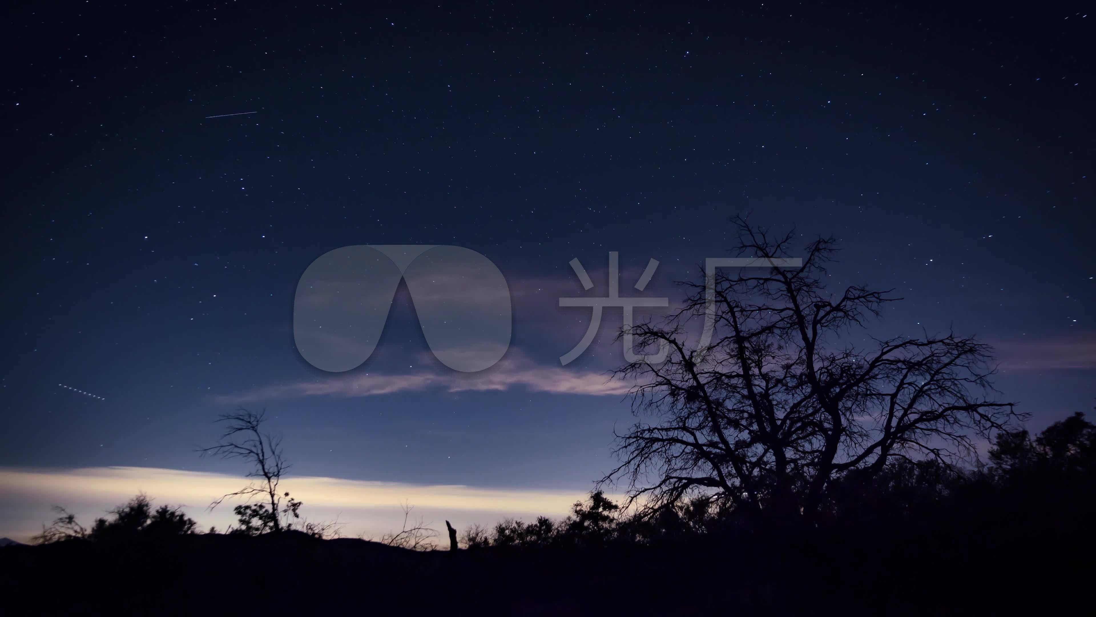 黄昏星空延时摄影