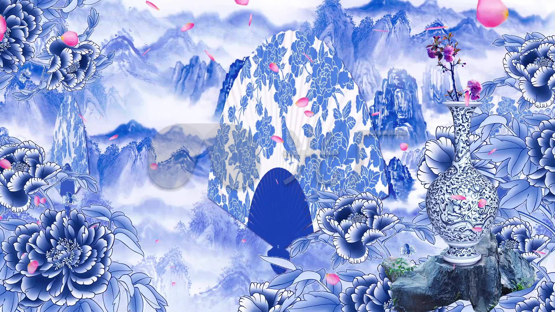 青花瓷配乐成品水墨中国风晚会舞蹈背景