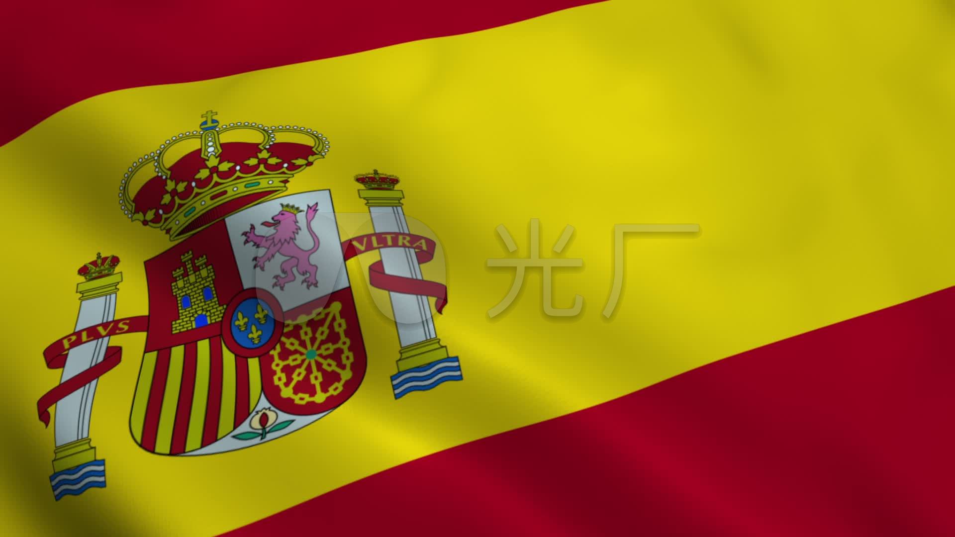 西班牙国旗旗帜视屏