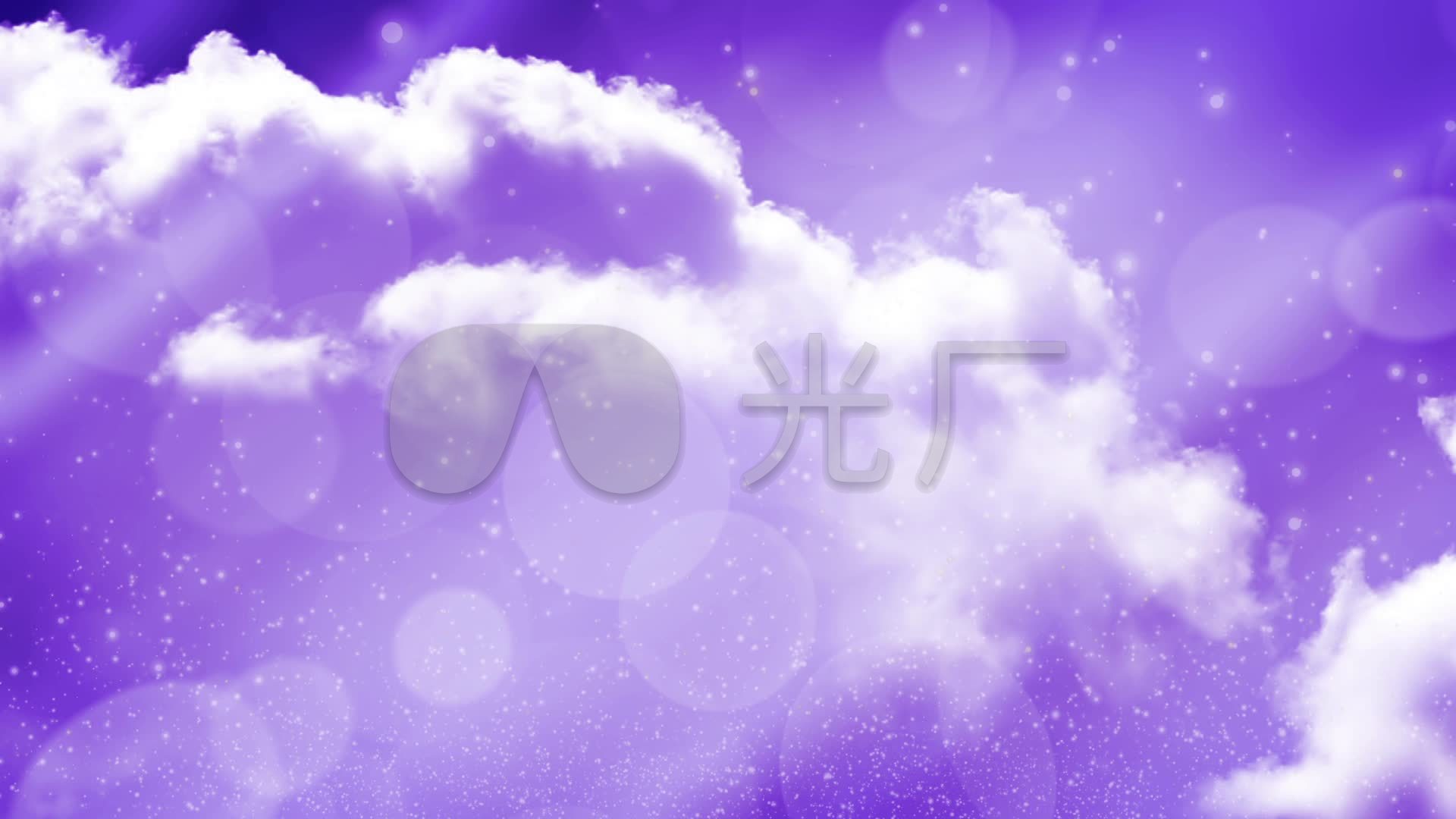 梦幻紫色天空粒子光斑飘动循环