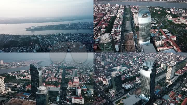 柬埔寨王国 金边城市 地标建筑 风光片