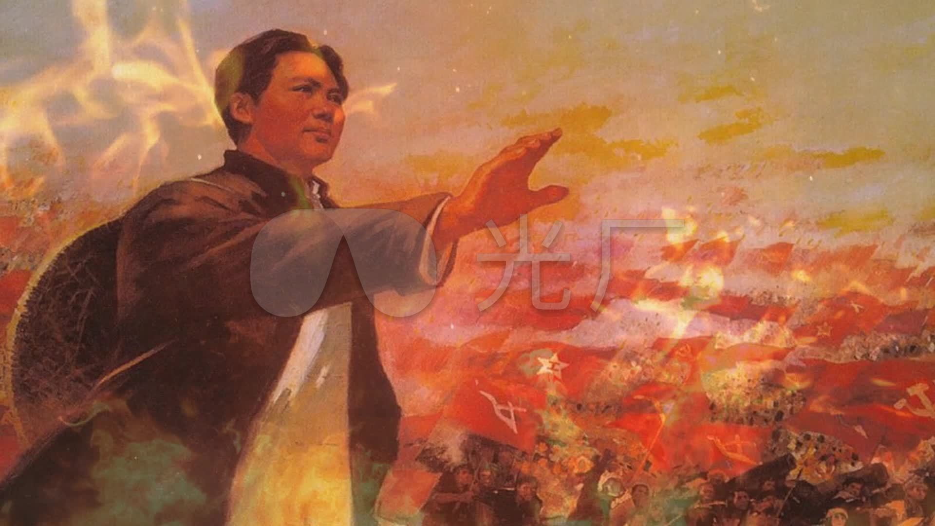 诗歌《井冈山灯盏诗篇》朗诵背景视频_1920x1080_高清
