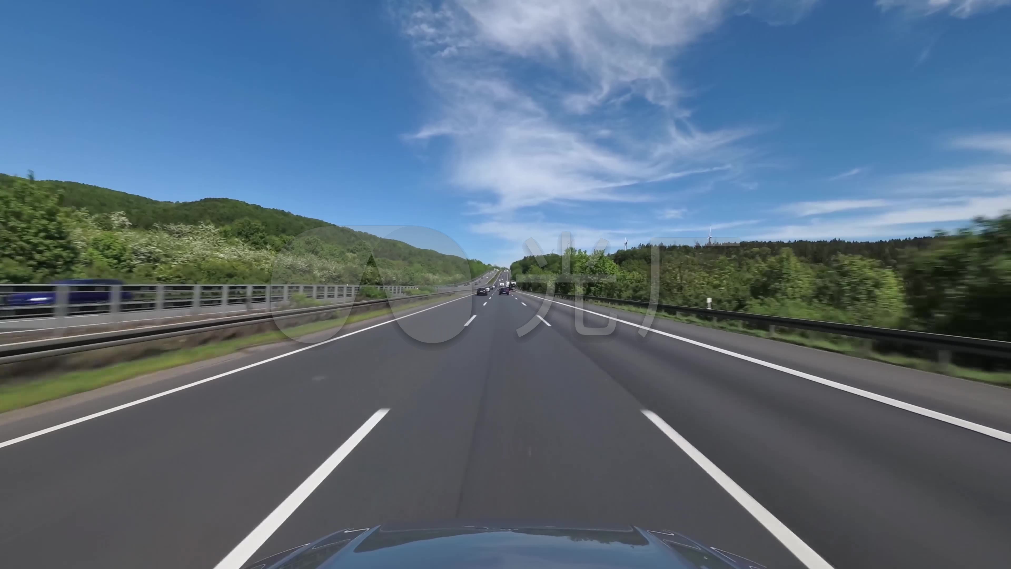 行车录像高速公路汽车穿行实拍4k超高清