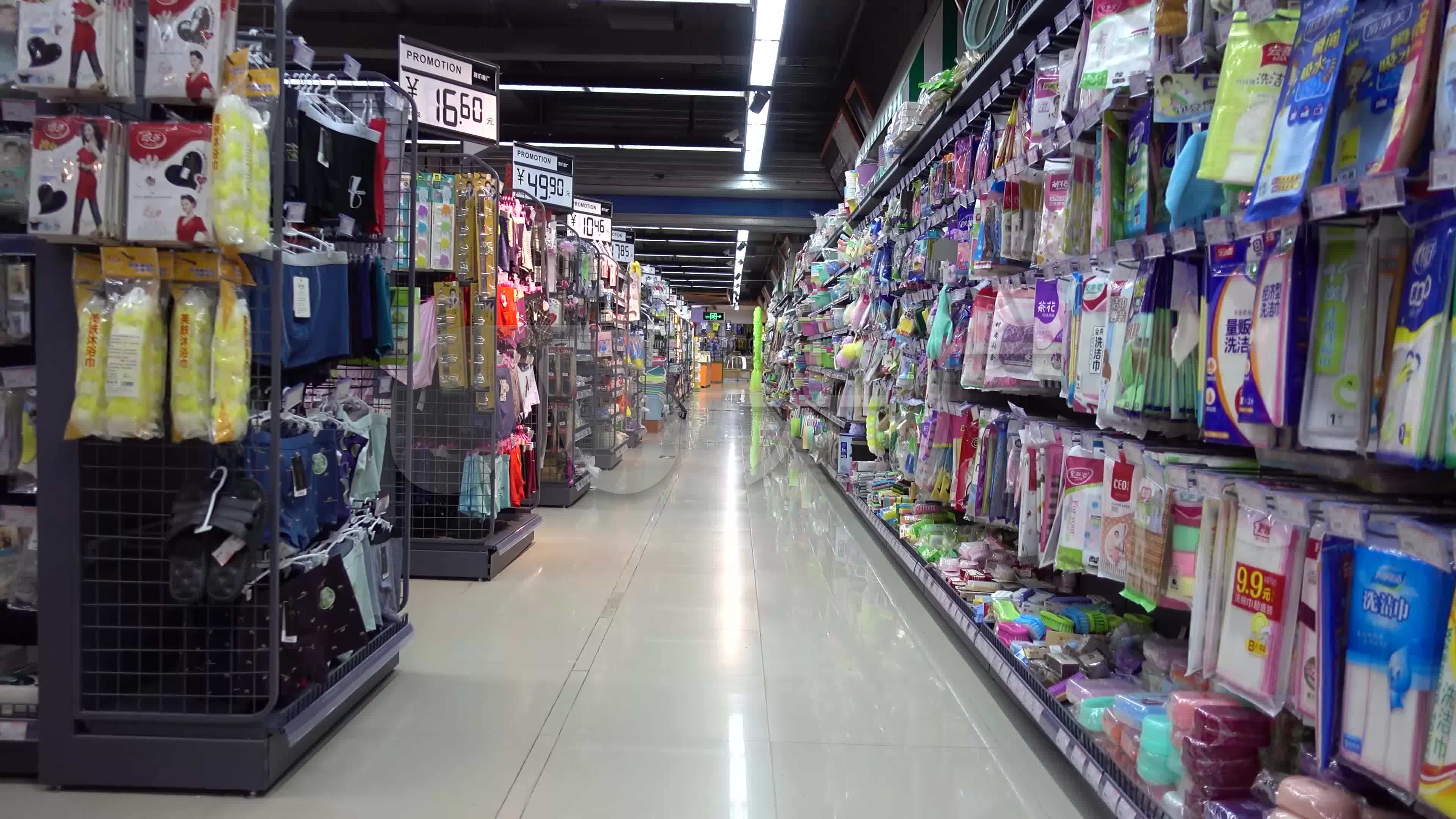超市商场百货商店商品货架_3840x2160_高清视频素材