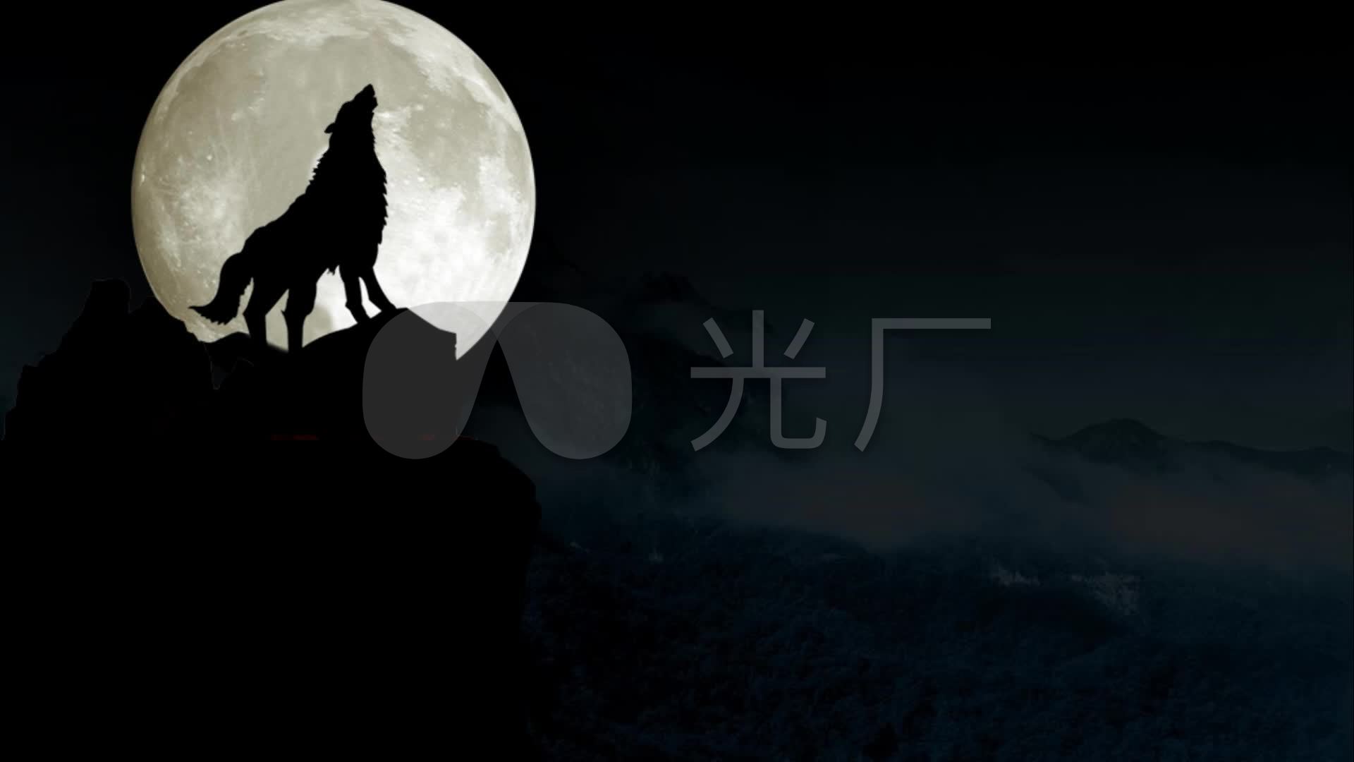 月圆之夜狼嚎_1920x1080_高清视频素材下载(编号:)