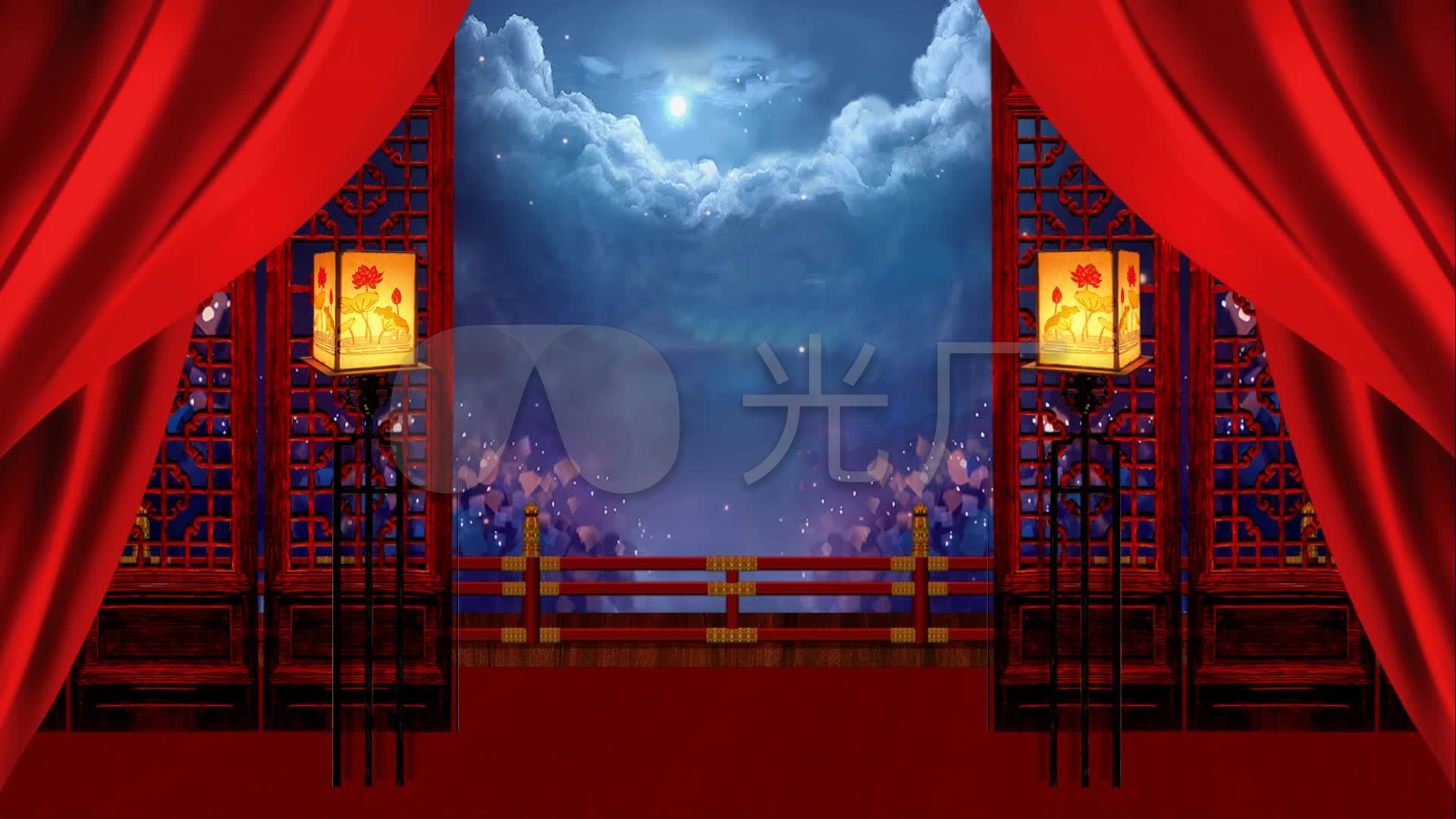 中国风戏曲舞台背景-会声会影模板_会声会影模板下载