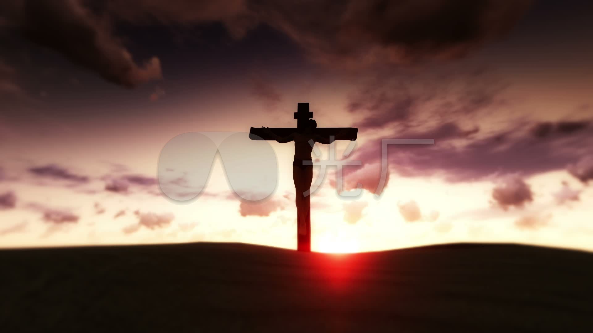 耶稣十字架光明_1920x1080_高清视频素材下载(编号:)