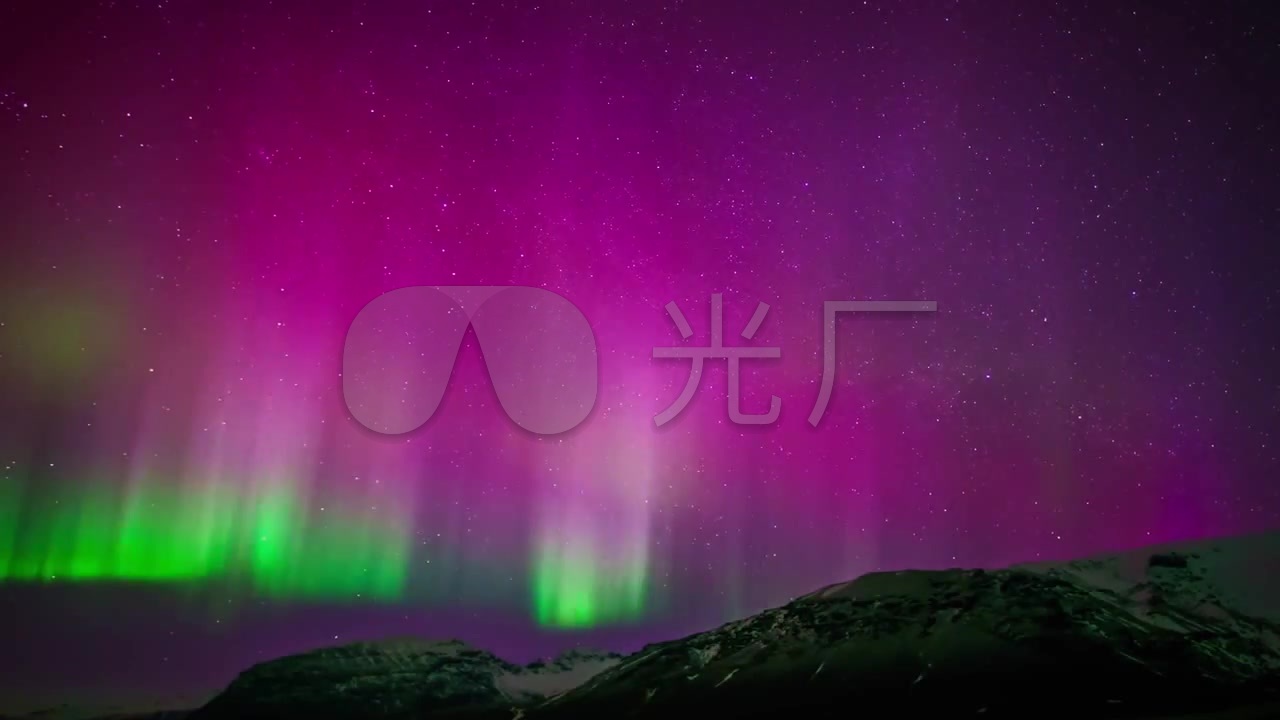 极光 紫色 浪漫 天空 极地 彩色