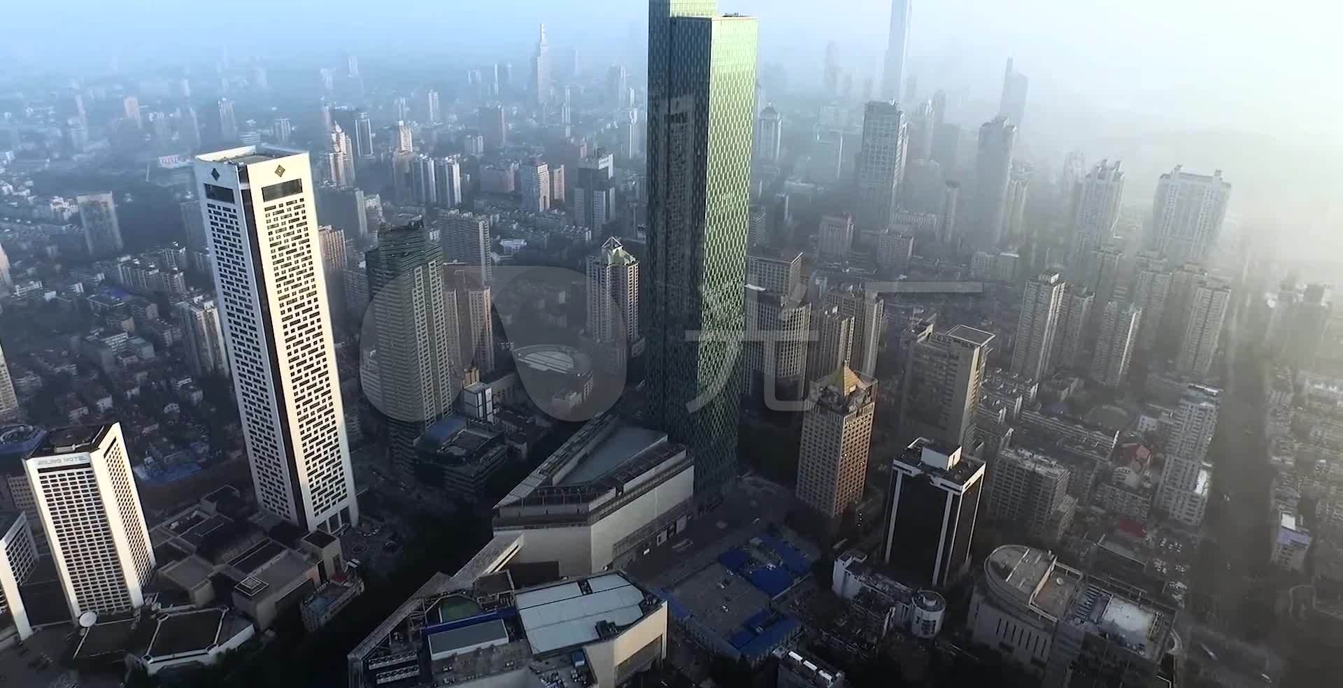 南京新街口商业圈航拍_1920x984_高清视频素材下载(编号:2781027)