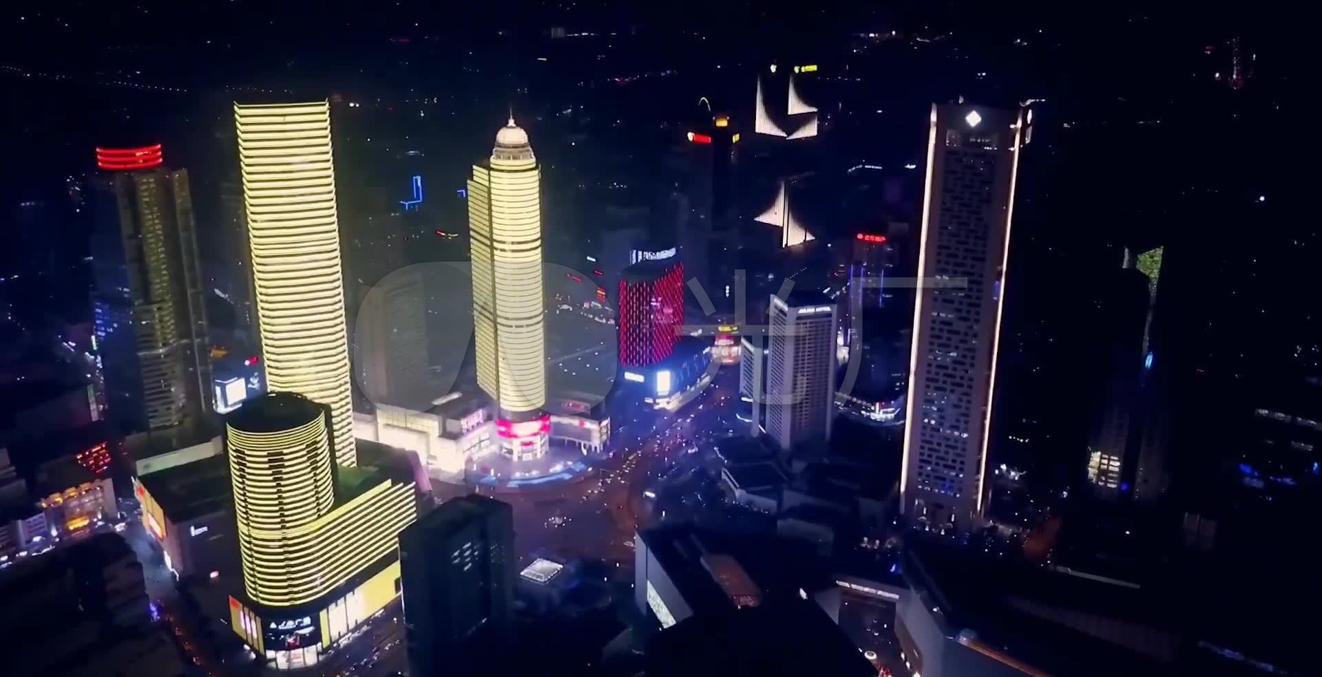 南京新街口夜景航拍