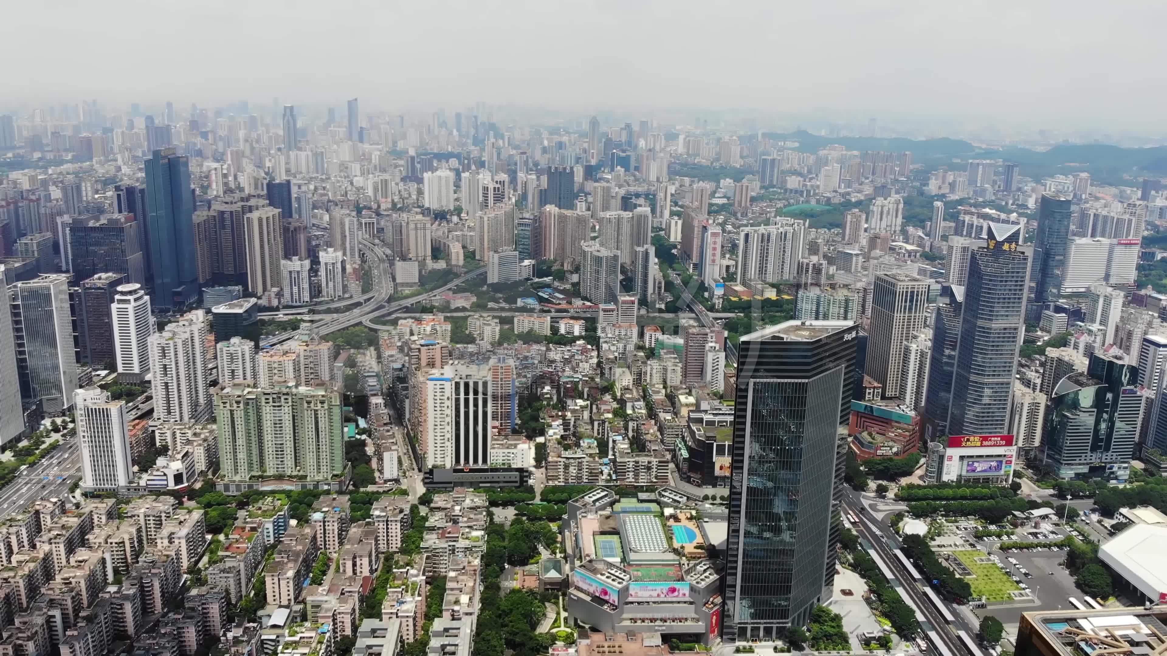 4k-航拍广州市中心002_3840x2160_高清视频素材下载