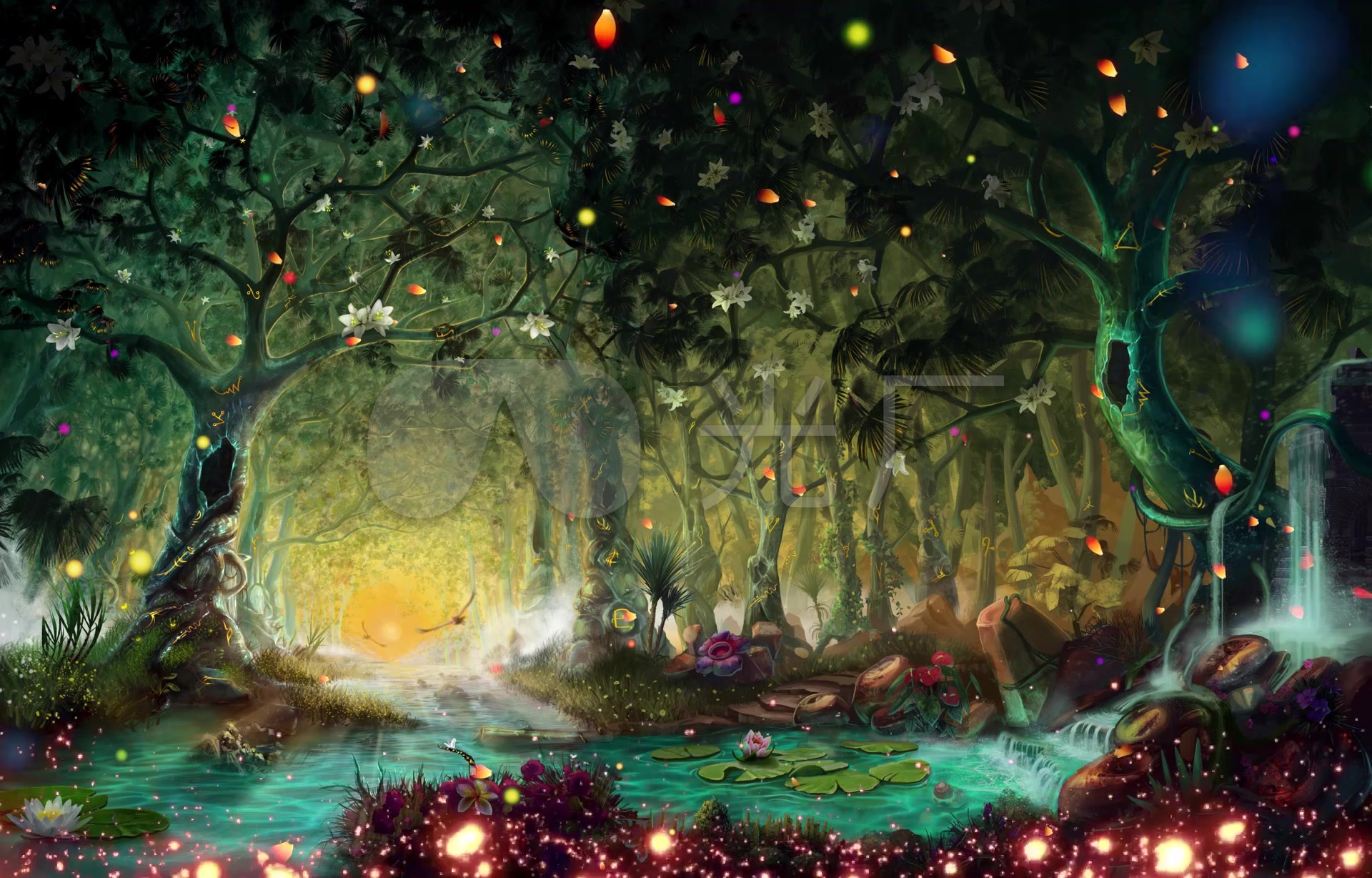 唯美梦幻粒子童话森林童话世界