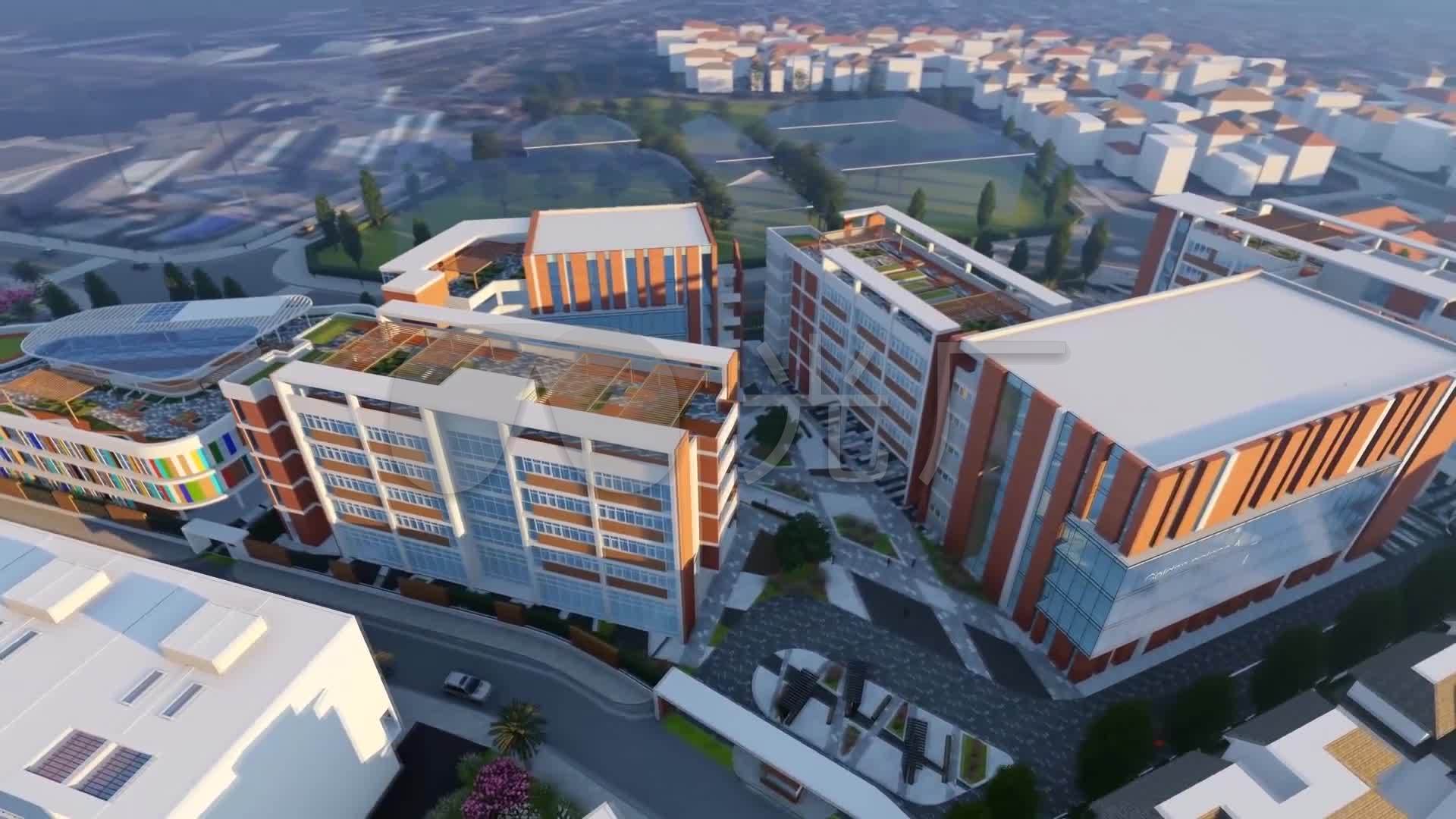 3d国际现代化学校中学小学学校建筑设计