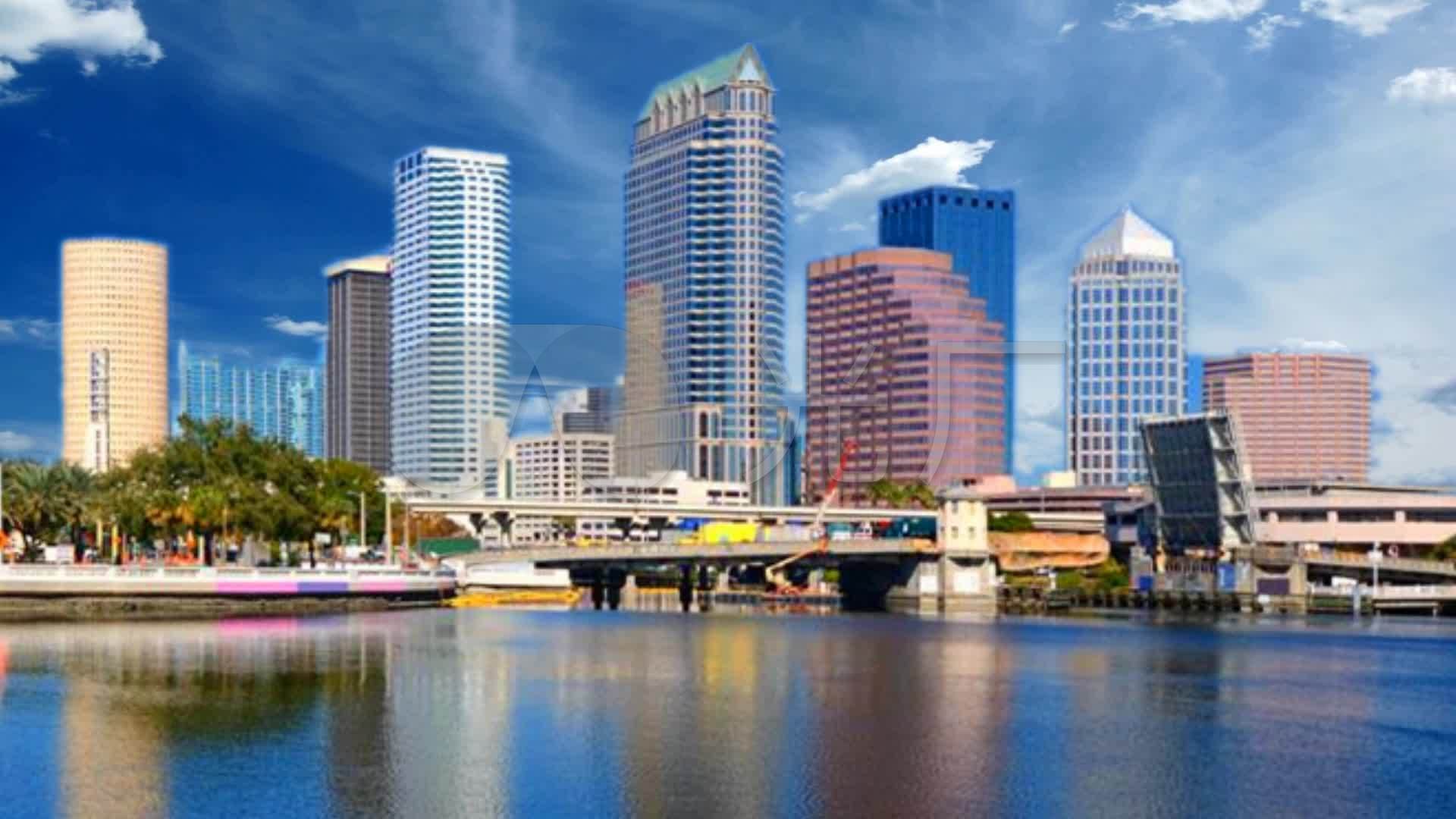 小品湖边海边城市白天背景_1920x1080_高清视频素材