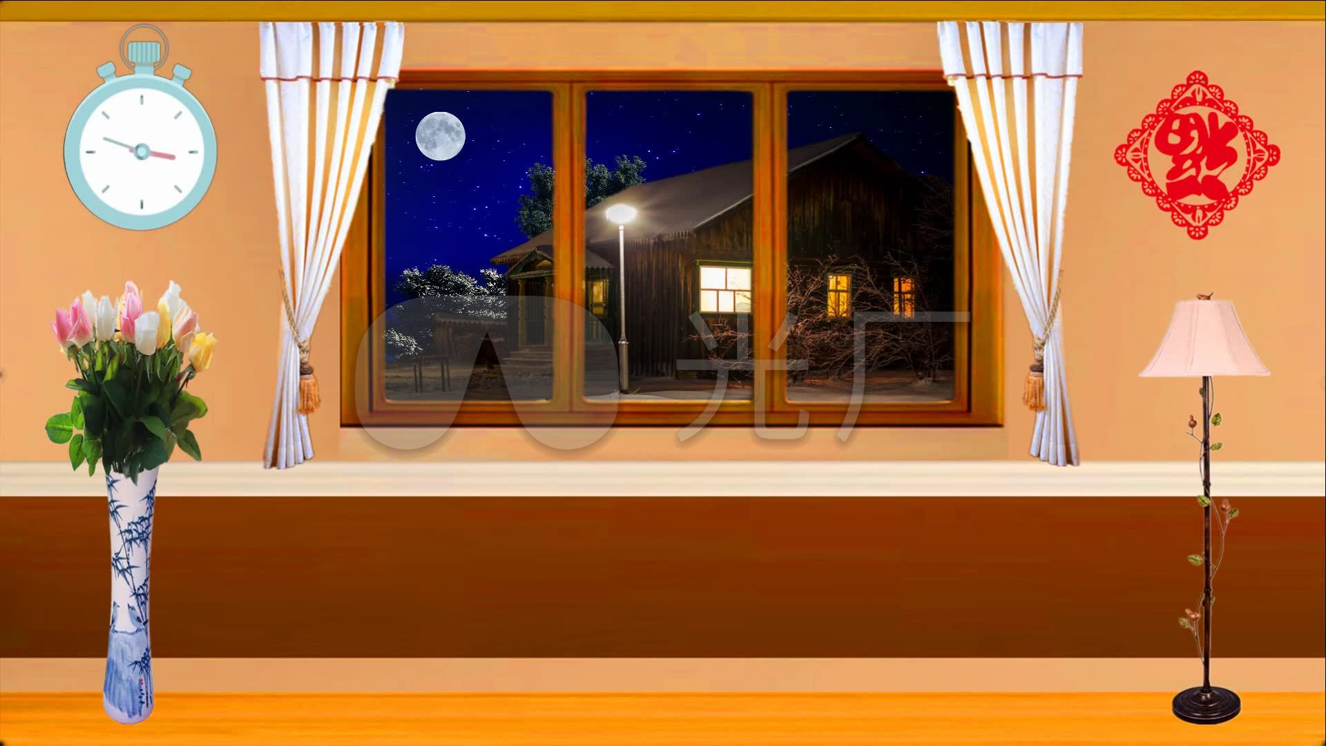小品新农村夜晚背景_1920x1080_高清视频素材下载(:)