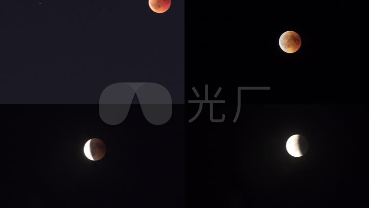 月亮红色月亮视频素材延时实拍唯美夜晚血月 【声明】vj师网所有原创
