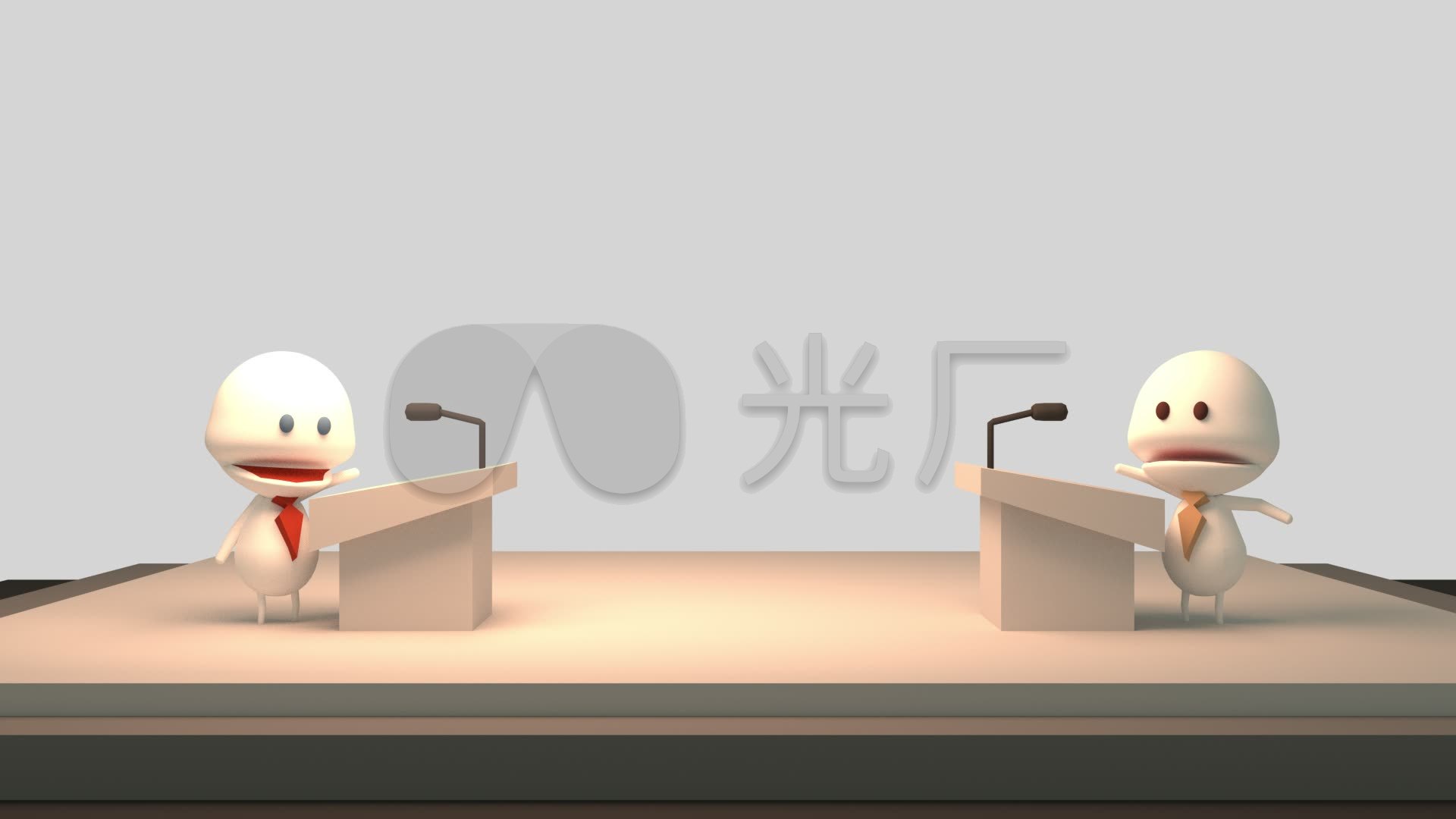辩论赛辩论卡通人讲课_1920x1080_高清视频素材下载(编号:2794301)