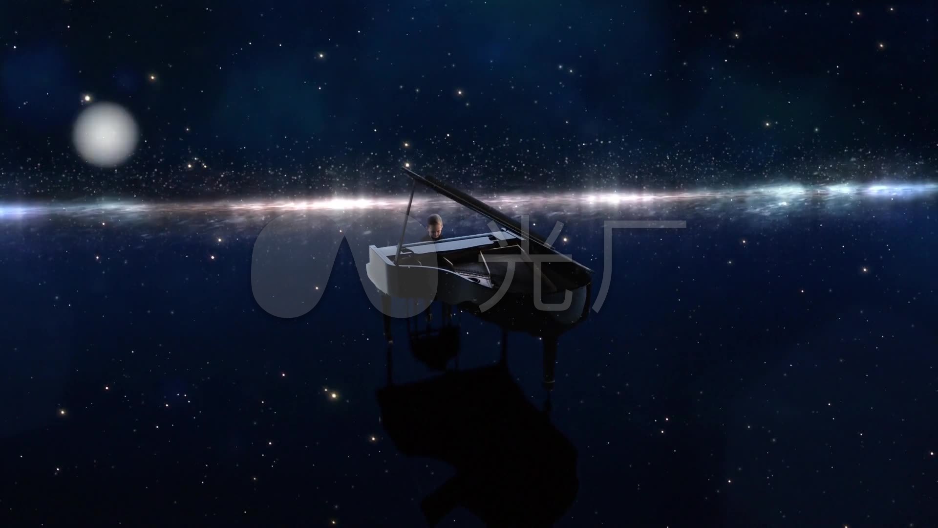 星空艺术钢琴小男孩弹钢琴_1920x1080_高清视频素材下载(编号:2804589