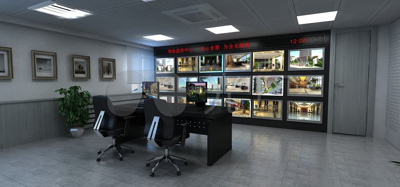 物业监控室物业_1280x600_高清视频素材下载(编号:2809041)_实拍视频