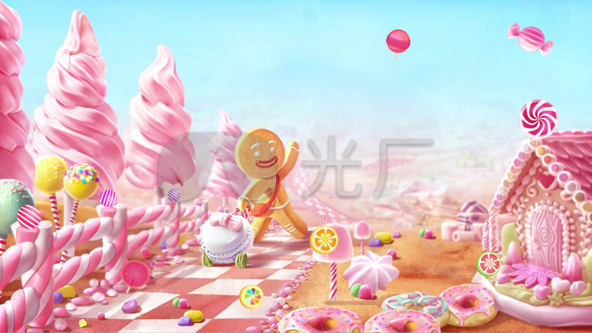 梦幻粉色糖果卡通背景视频_1920x1080_高清视频素材