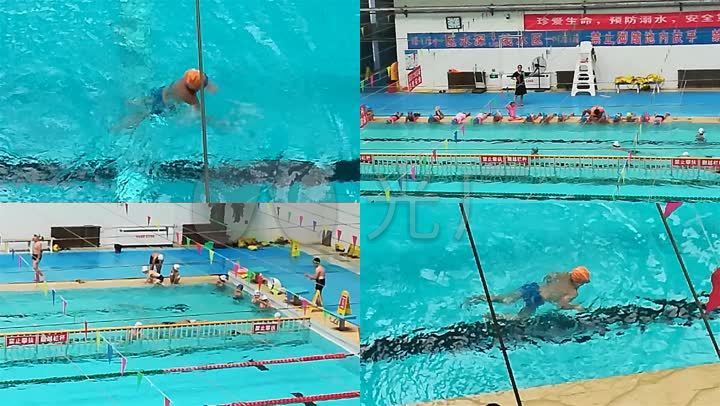 原创小学生学训练游泳电话视频夏桥小学素材图片