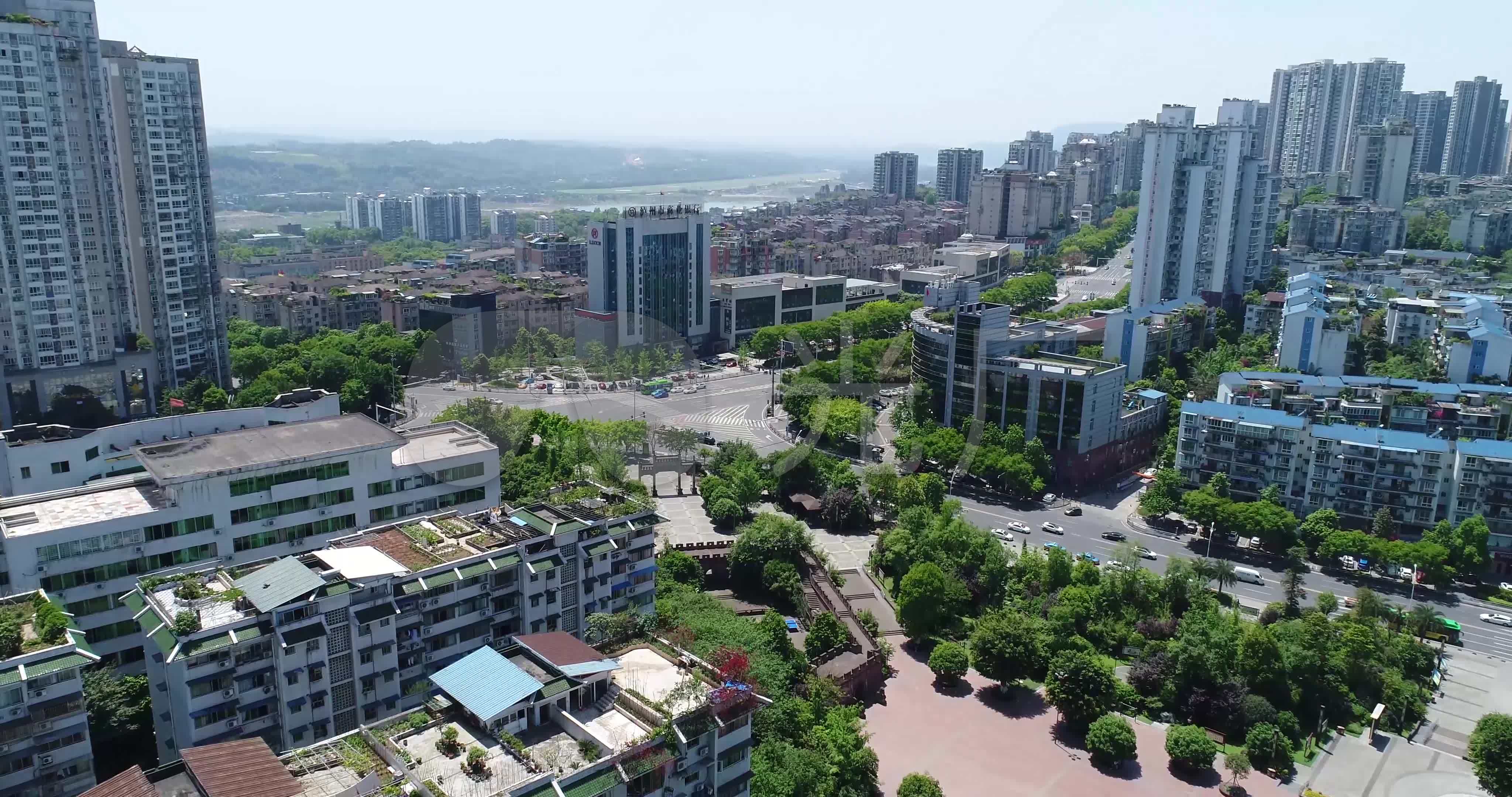 航拍泸州江阳区龙透关