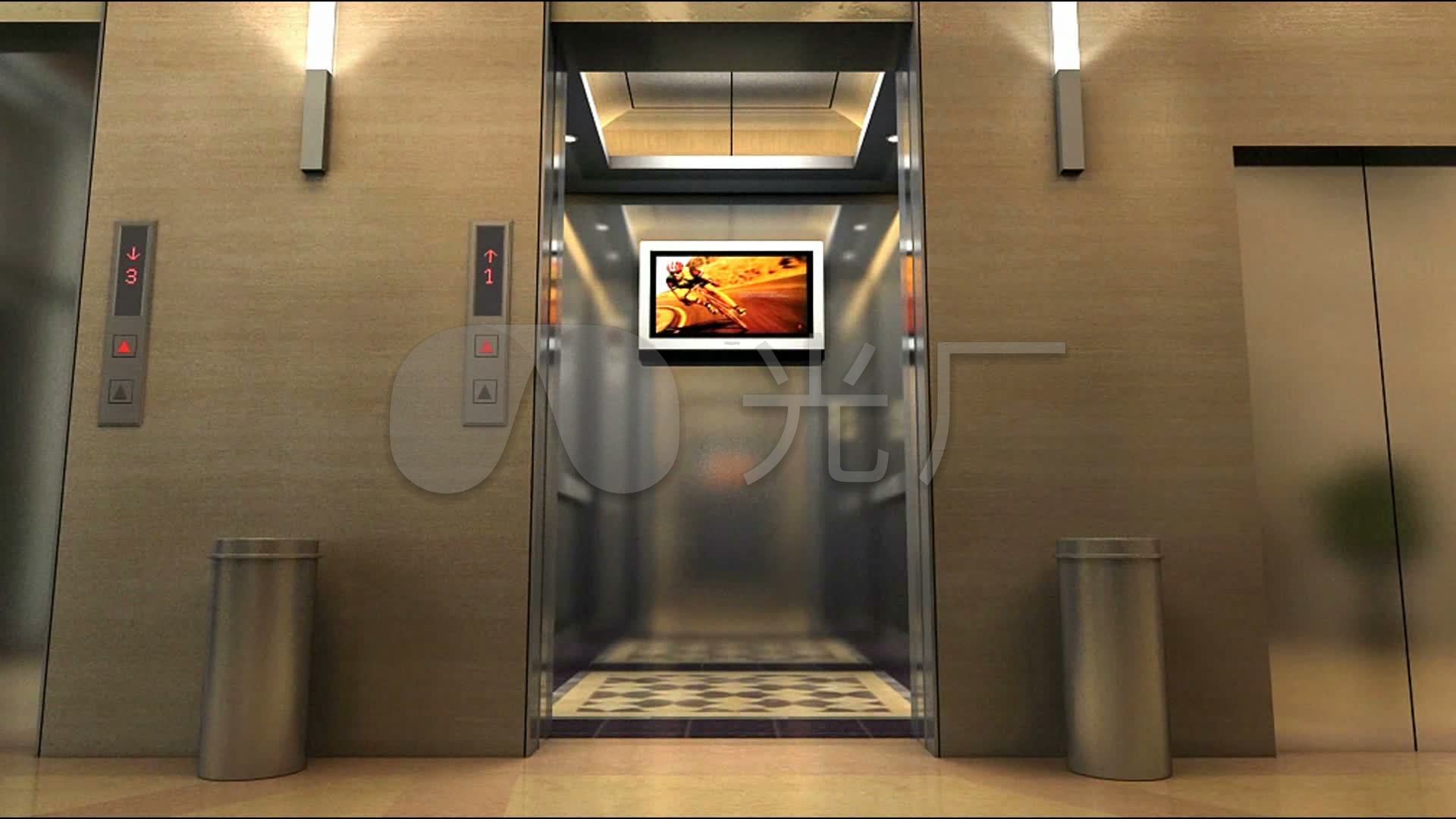 3d动画电梯关门