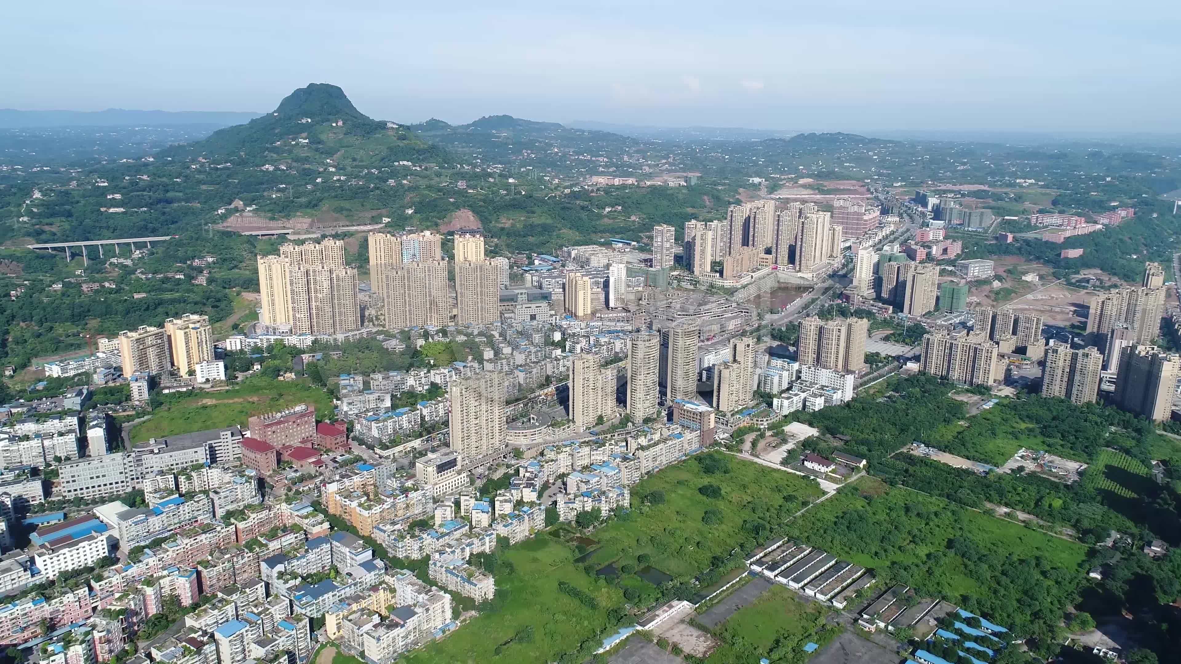 航拍泸州合江县城_3840x2160_高清视频素材下载(编号