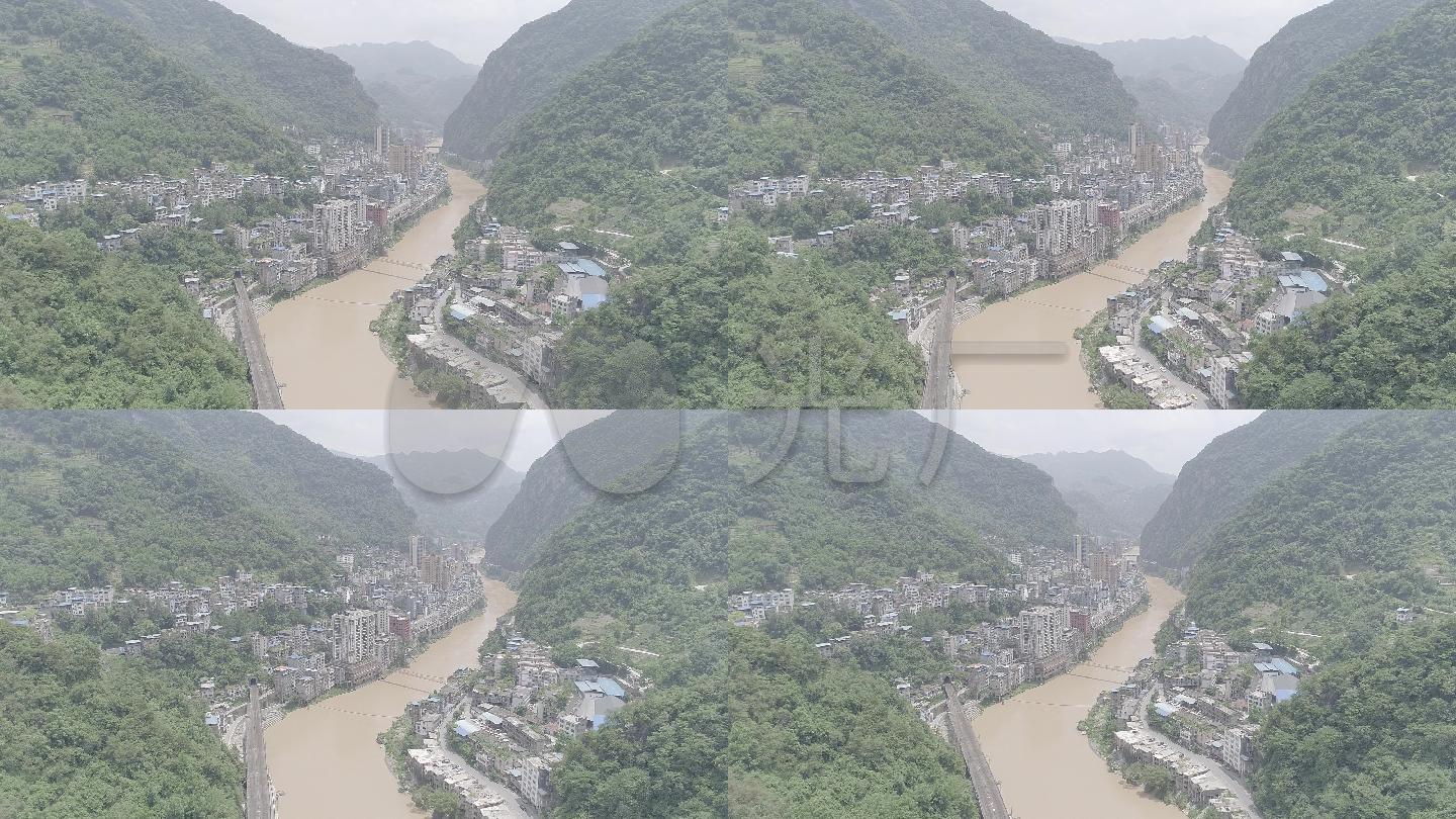 云南航拍昭通盐津新城区城市