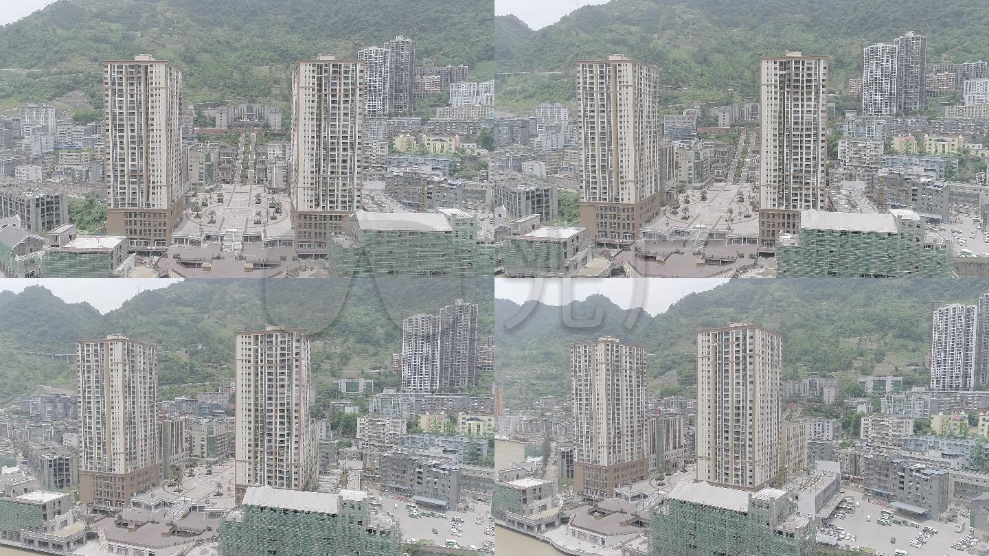 航拍昭通盐津新城区城市