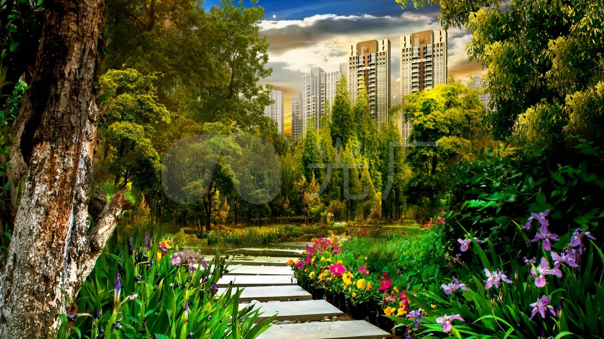 小品小区公园花园舞台背景_1920x1080_高清视频素材下载(编号:2821188