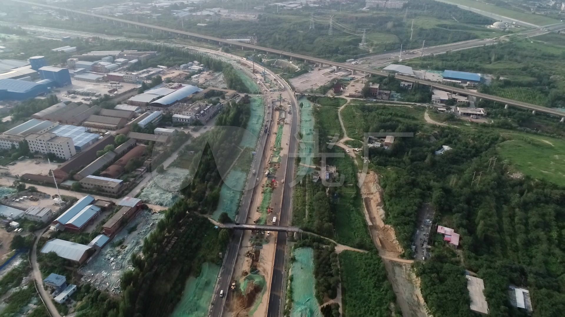郑州南四环高架公路建设航拍