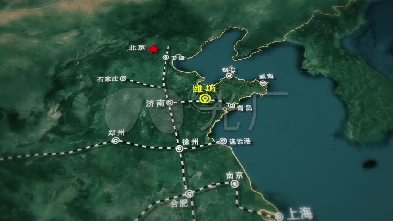 山东铁路地图_ae模板下载(编号:2823275)_ae模板_vj师