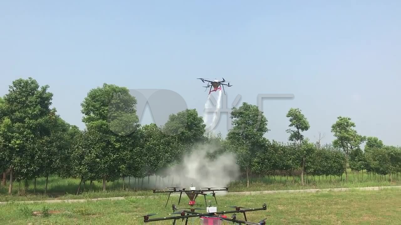 无人机果树喷洒农药_1280x720_高清视频素材下载(编号