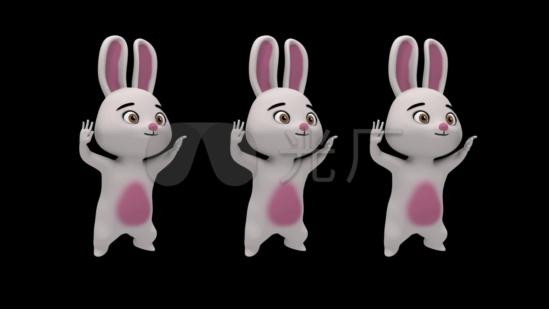 3d兔子舞儿童歌曲抖音流行兔子_1920X1080_