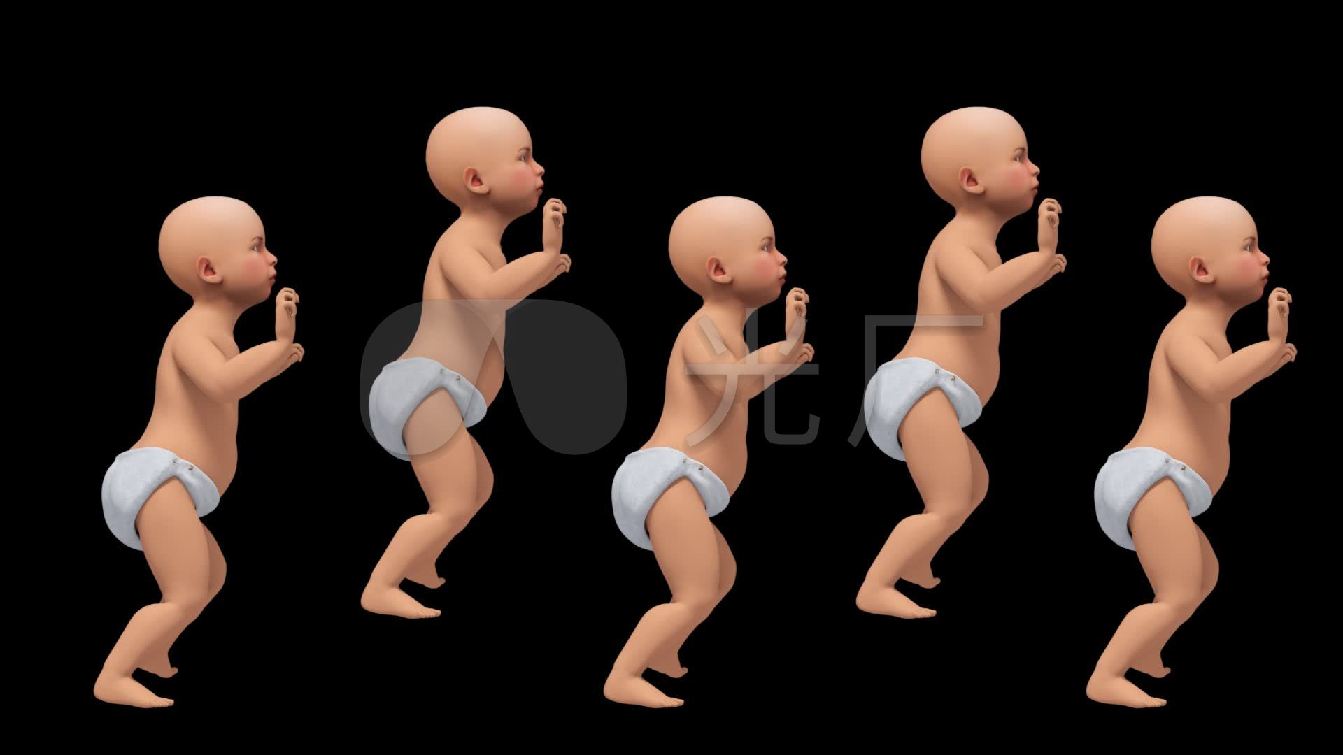 3d婴儿儿童可爱舞蹈尿布乐趣_1920x1080_高清视频素材下载(编号
