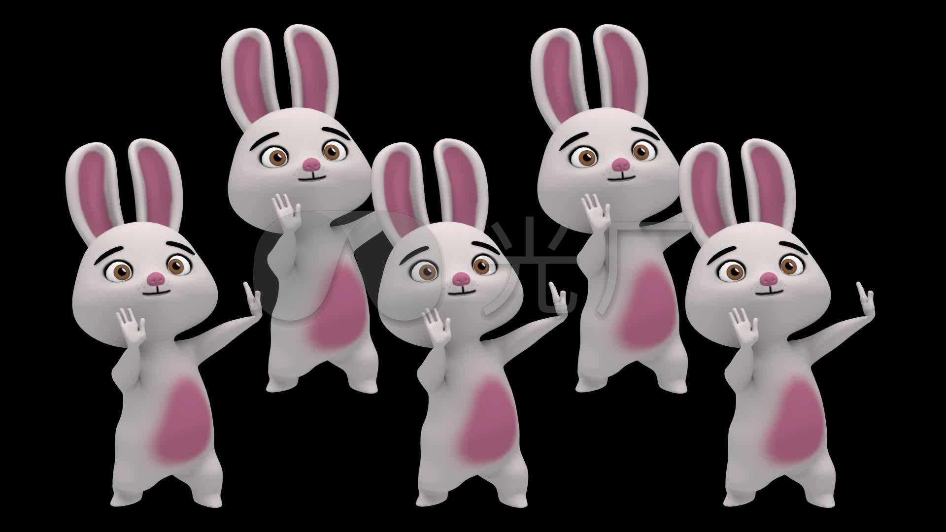 3d兔子舞儿童歌曲抖音流行兔子_1920X1080_