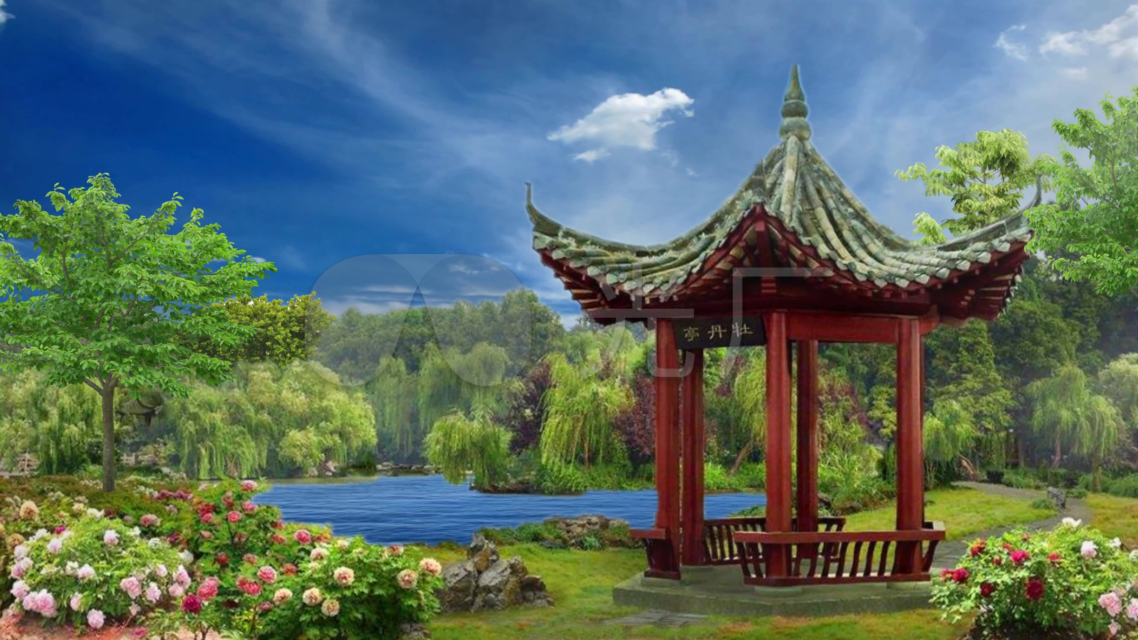 牡丹亭-凉亭_3840x2160_高清视频素材下载(编号:)__vj