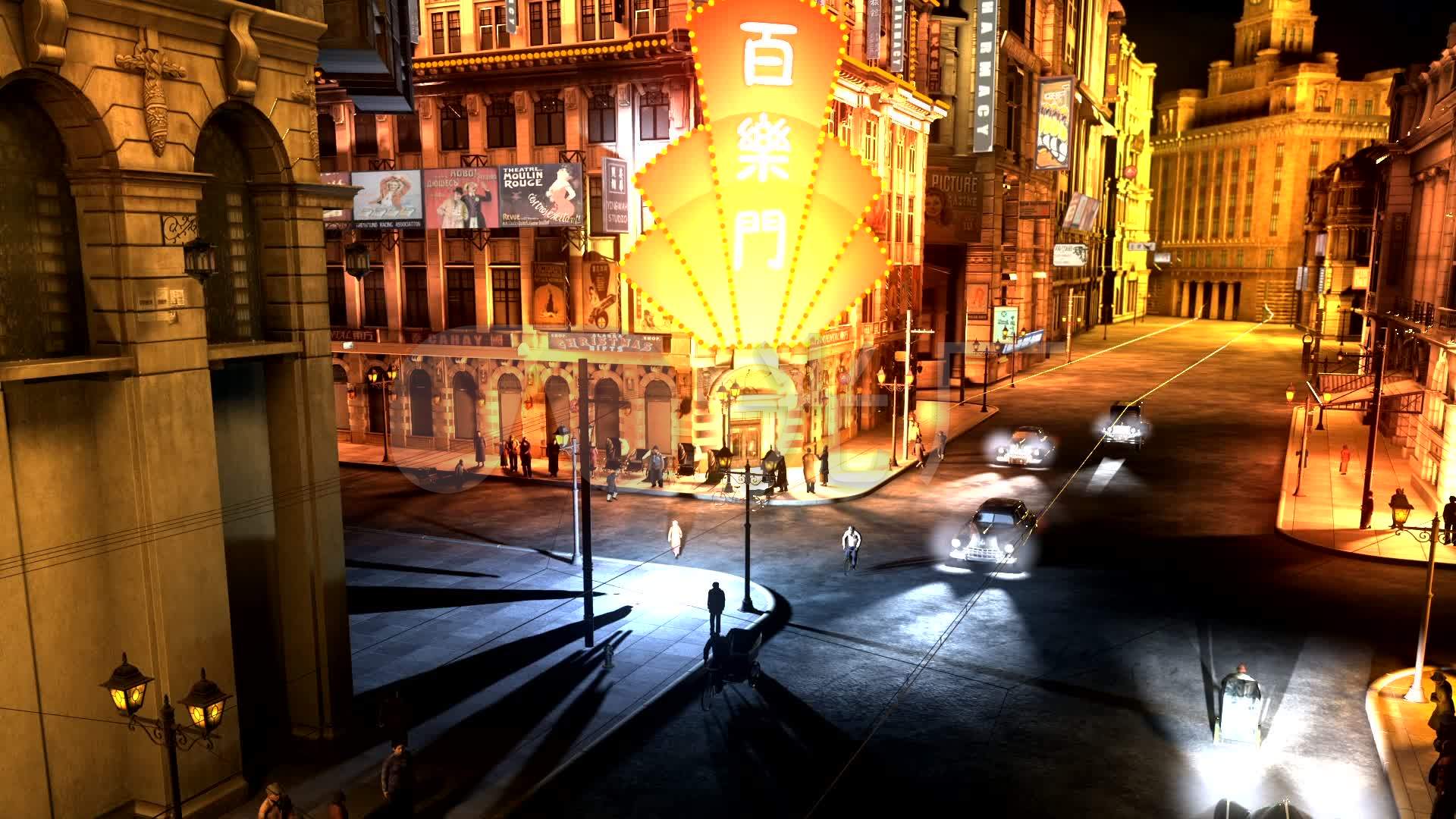 老上海夜上海霓虹灯下的老上海滩百乐门_1920x1080