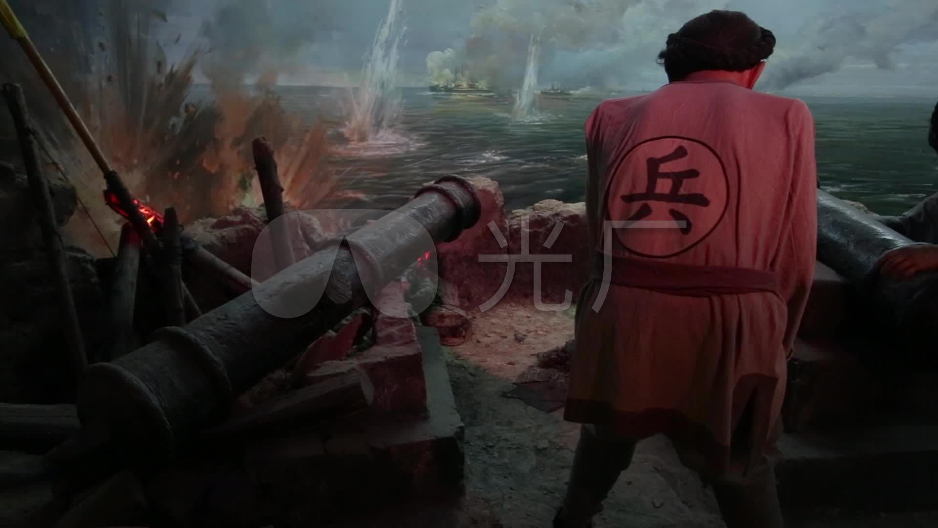 甲午海战鸦片战争炮台炮管_1920X1080_高清