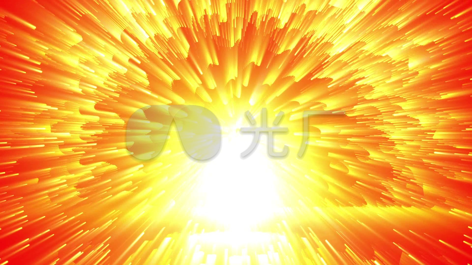 光芒四射放射金光舞台晚会宣传片头背景视频_1920x