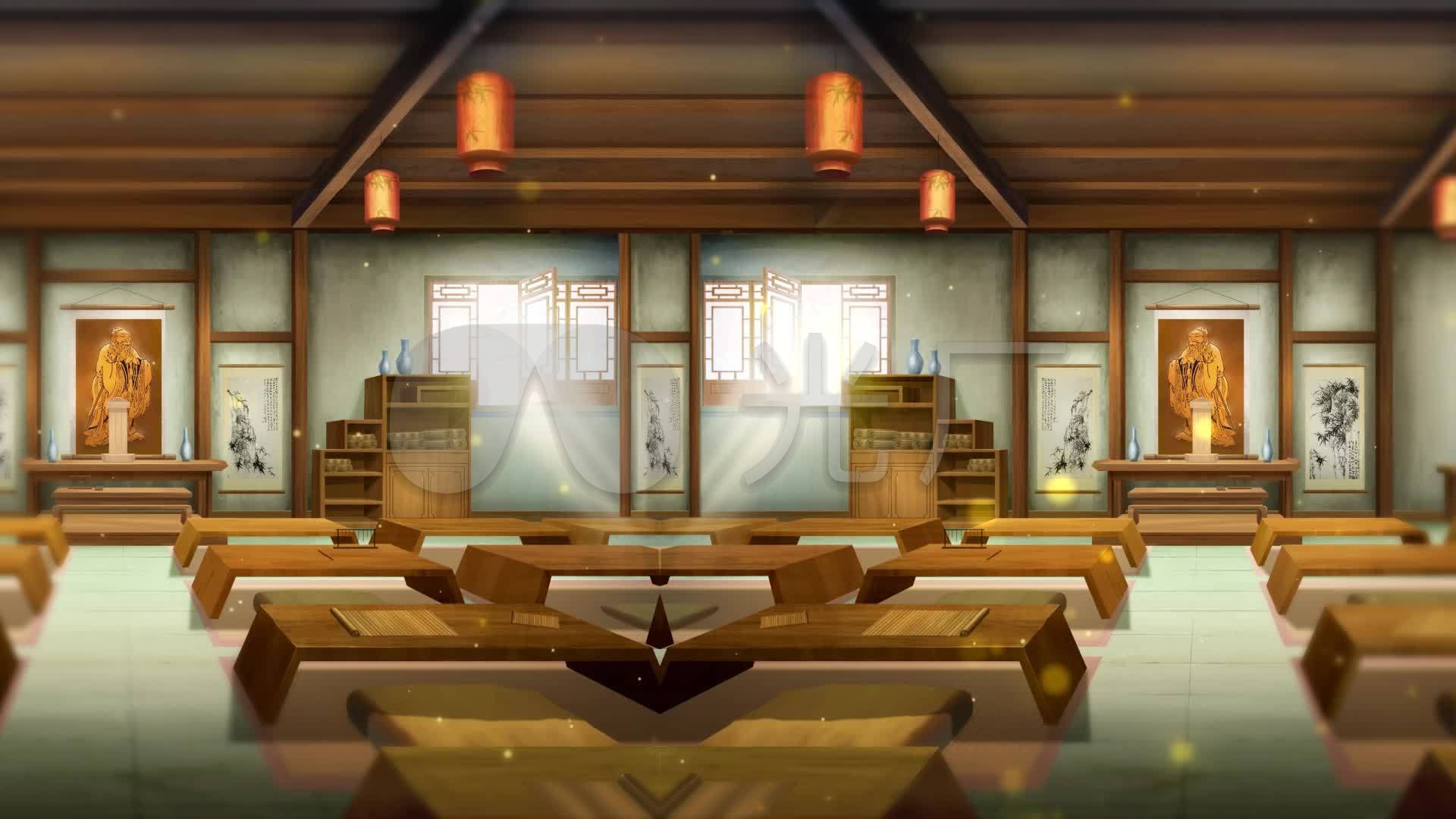 01古代私塾学堂舞台背景无限循环_1920x1080_高清视频