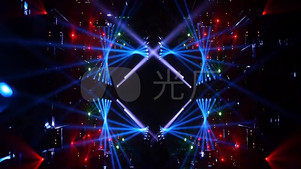 灯光秀炫彩动感演出舞台背景酒吧夜场开场_1280x720
