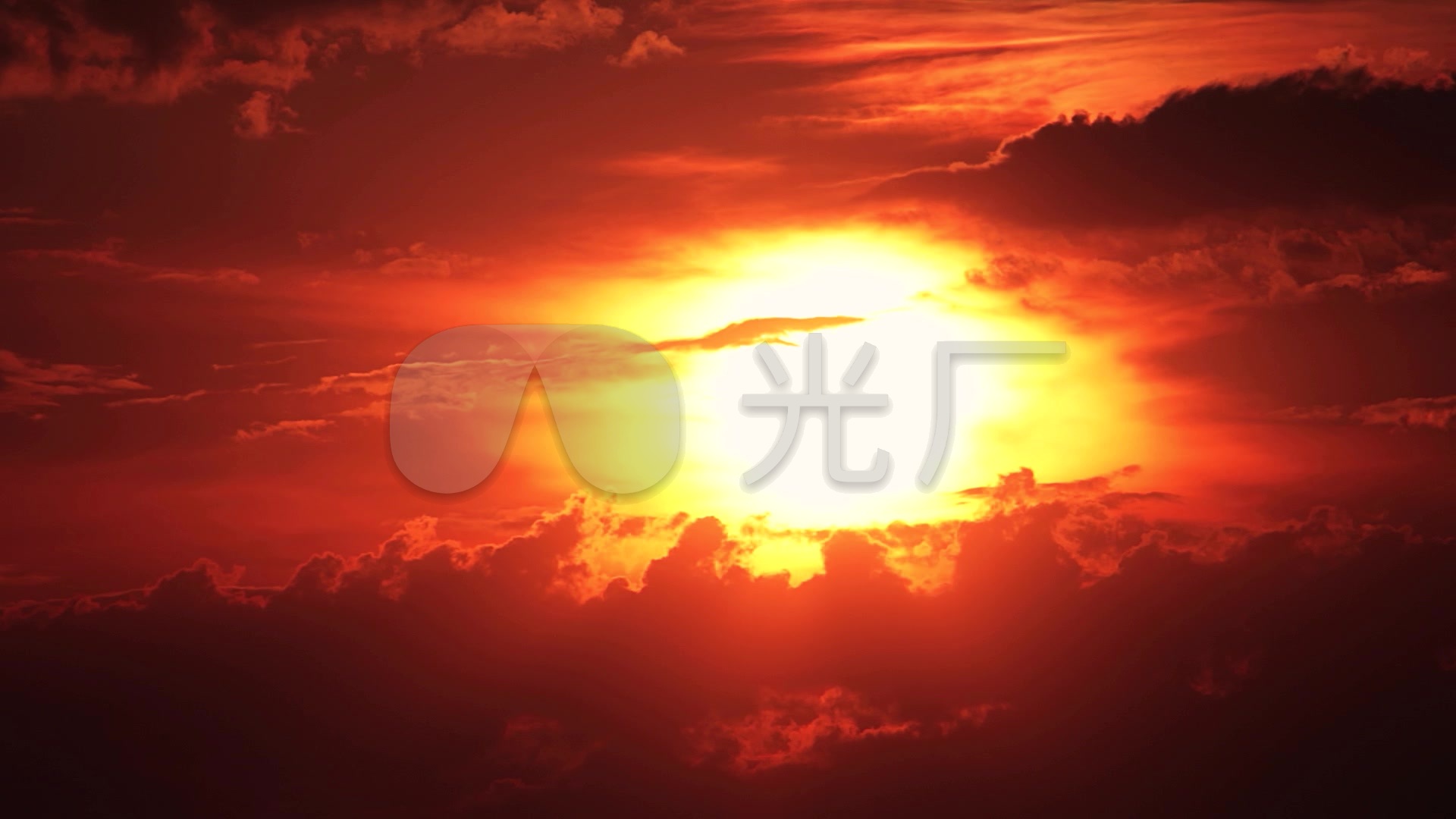 红彤彤火烧云太阳升起延时风光素材
