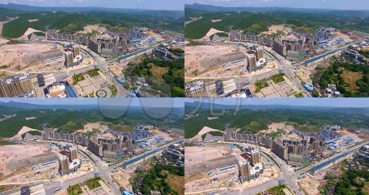 岑巩县幸福壹号和恒河城市之心房产上空航拍