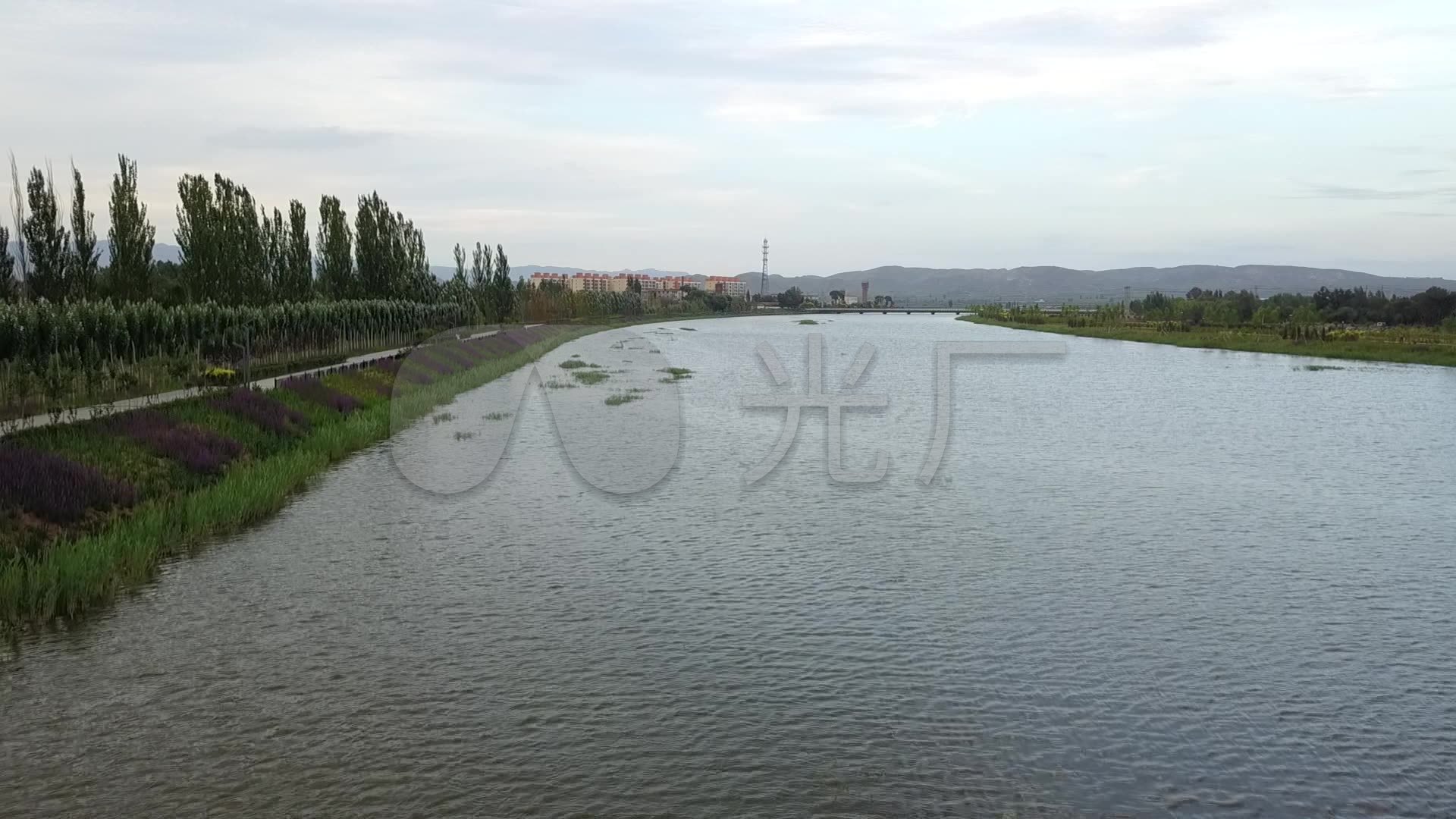 大同天镇湿地公园航拍