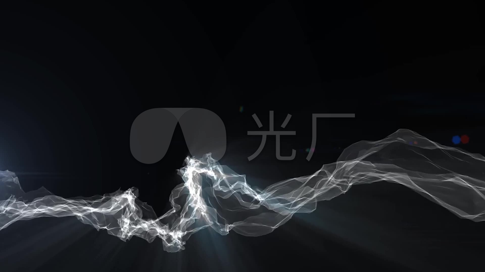 白色粒子飘带动态背景合成视频